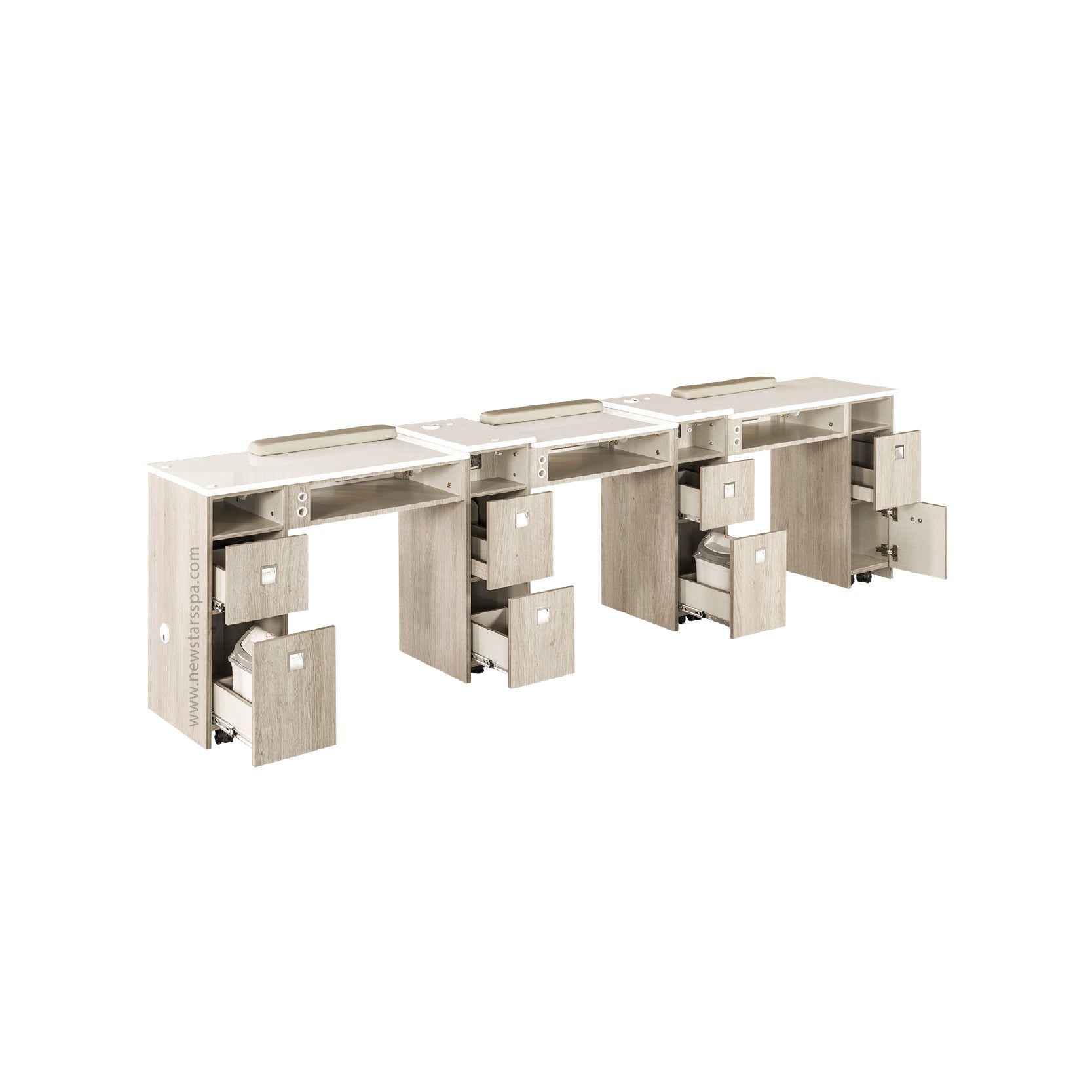 XO Triple Nail Table 109" - New Star Salon Furniture