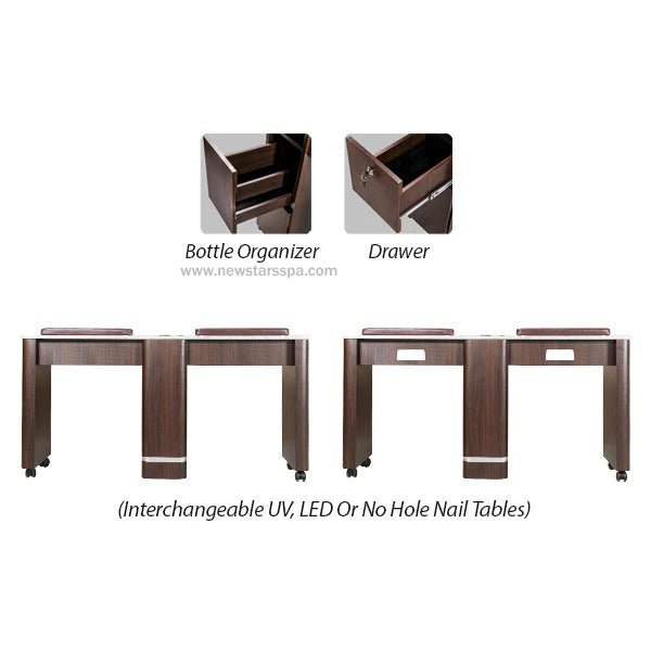 YC Double Nail Table 59 1/4" - New Star Salon Furniture
