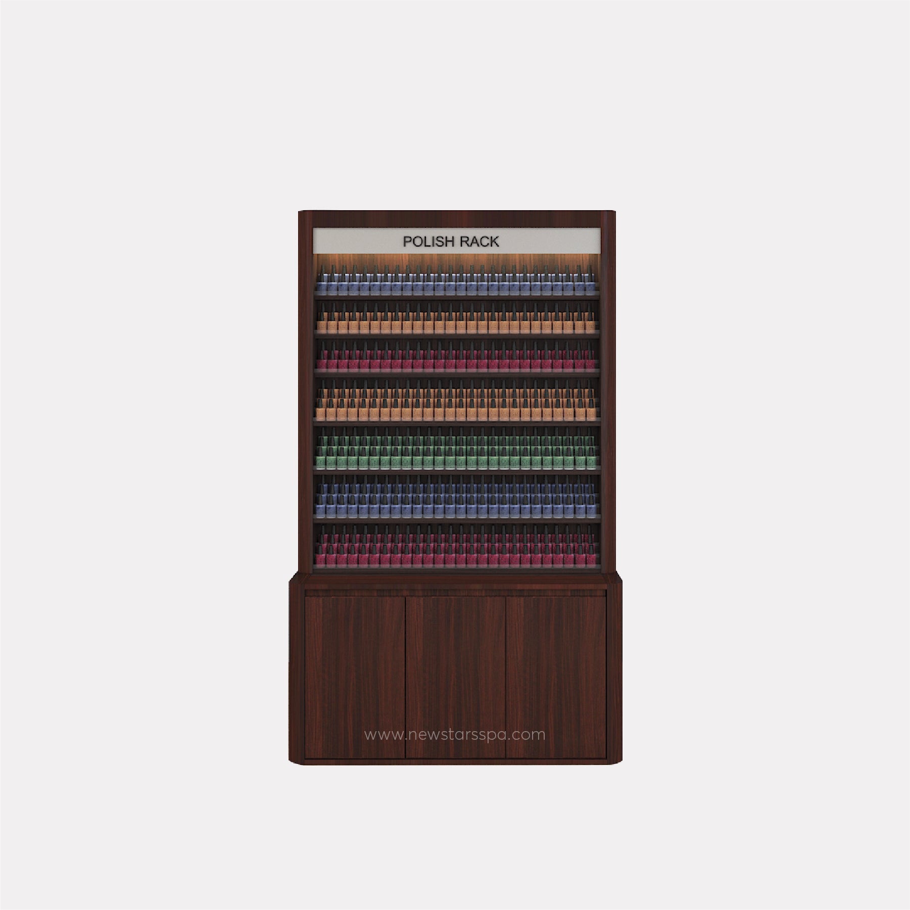 YC Polish Rack w/LED w/Gel Color Cabinet - New Star Salon Furniture