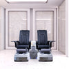 Twin Spa Double-V2 - Off White Tub & Gray Sink with Massage Chair 699D - New Star Spa & Furniture