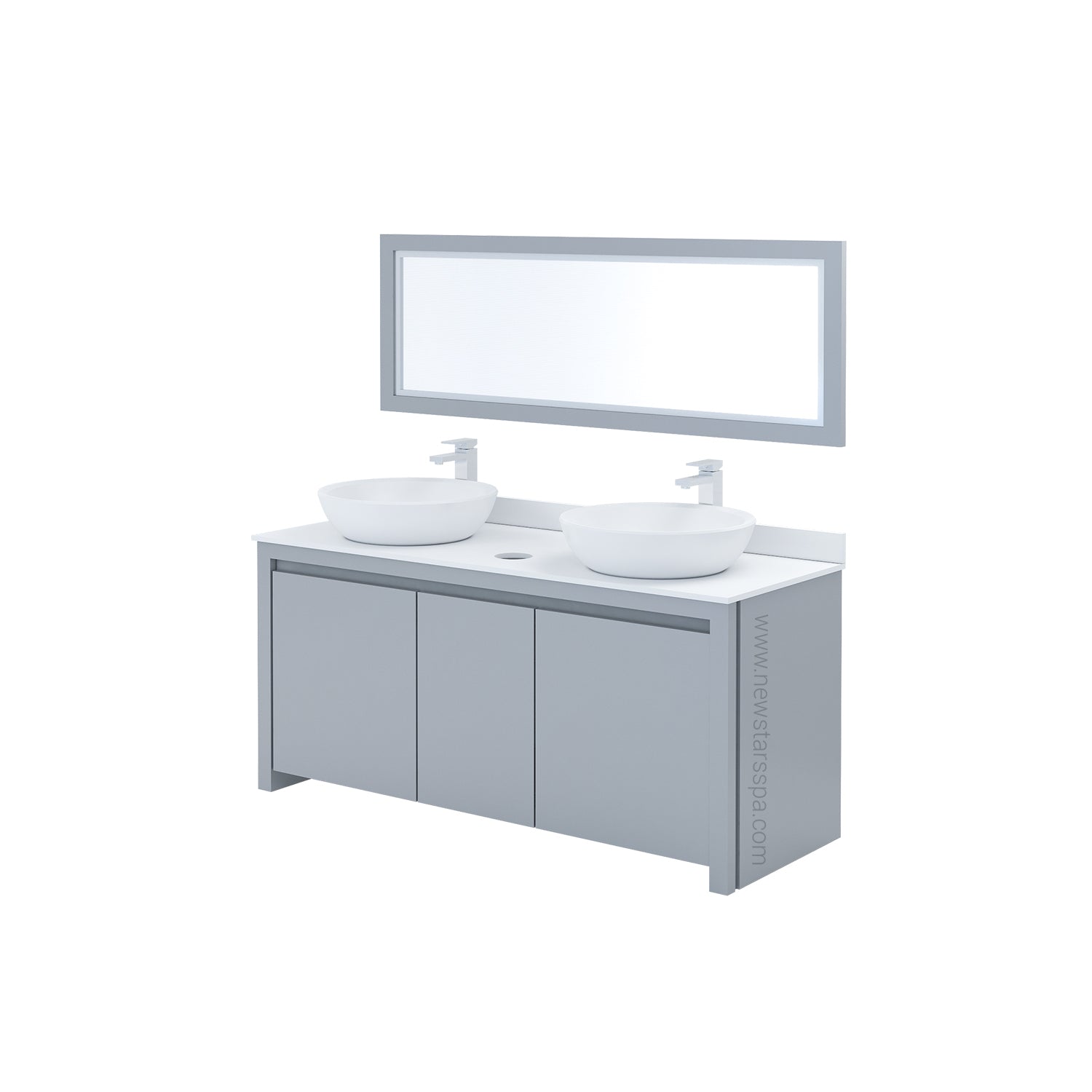 S Double Sink w/Faucets (not inlcuded Mirror)(Special Order) - New Star Spa &amp; Furniture Corp.