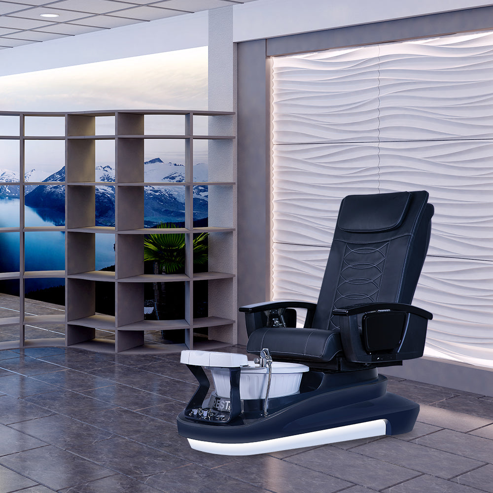 Rest Spa - Black Tub &amp; White Sink with Massage Chair 299-V2 - New Star Spa &amp; Furniture