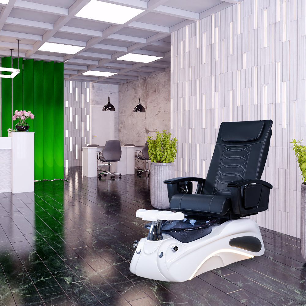 IQ B2 - White Tub &amp; Black Sink with Massage Chair 299-V2 - New Star Spa &amp; Furniture