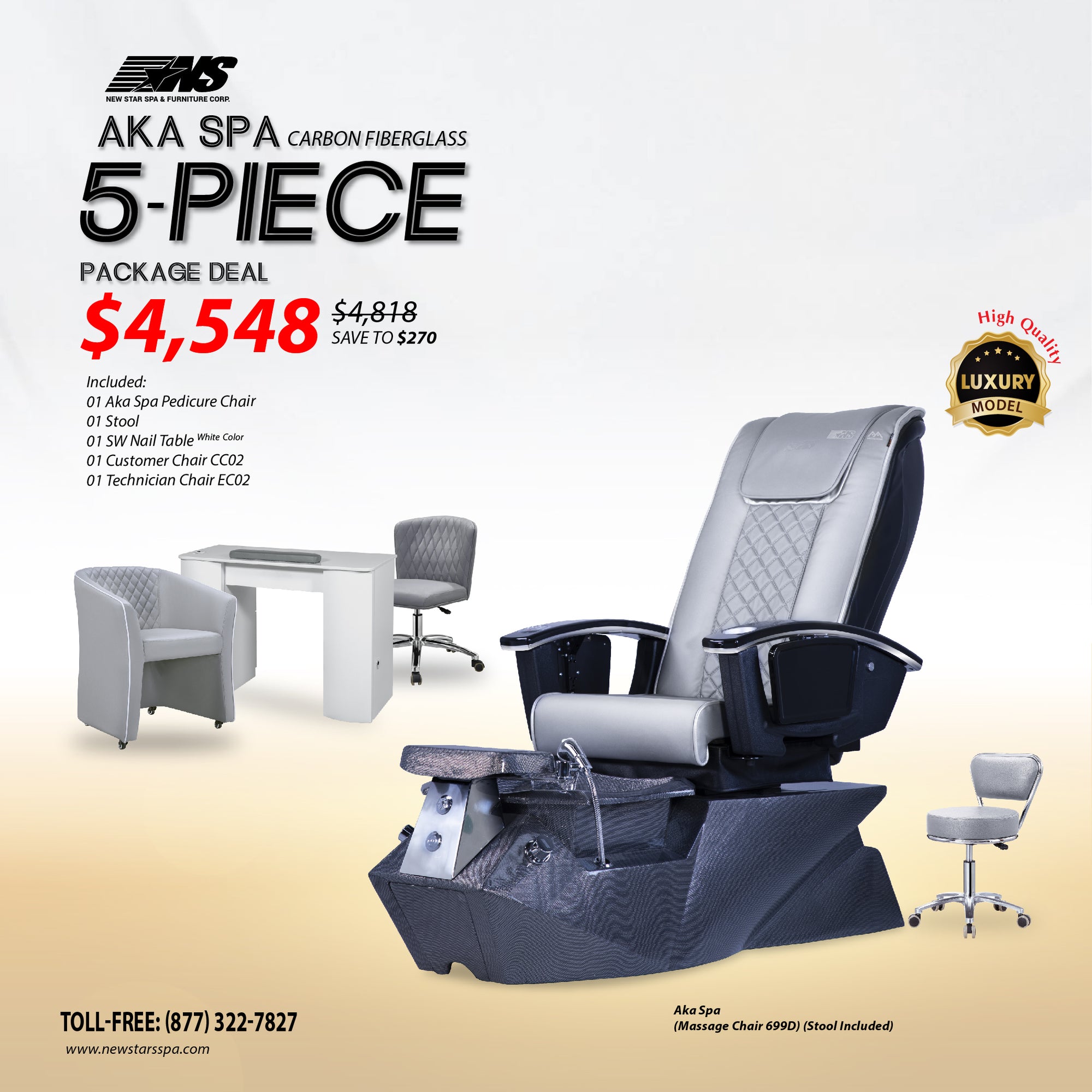 (Aka Spa) 5-Piece Package Deal - New Star Spa & Furniture Corp.