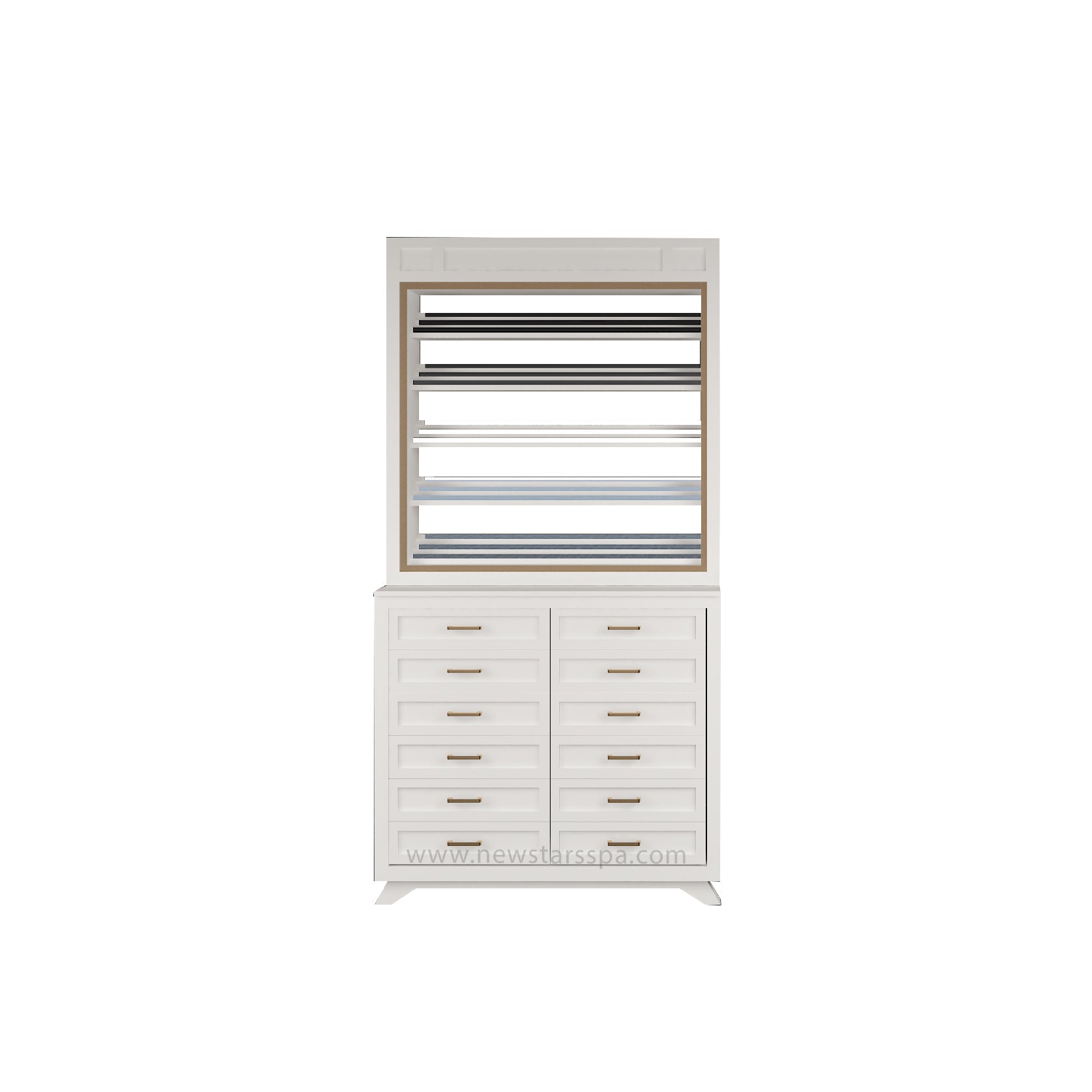 BC 1 Side Powder Rack w/Powder Cabinet (White Color) - New Star Spa & Furniture Corp.