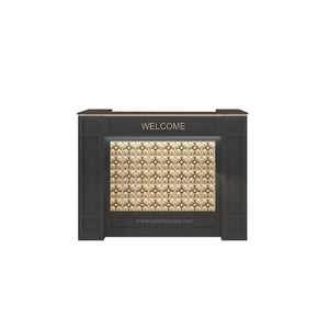 BC Reception #2 w/LED Light w/3D Wood (Black Color) - New Star Spa & Furniture Corp.