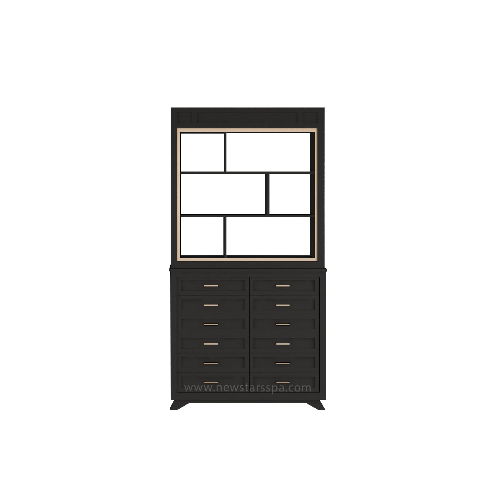 BC Shelf w/Polish Cabinet (Black Color) - New Star Spa & Furniture Corp.