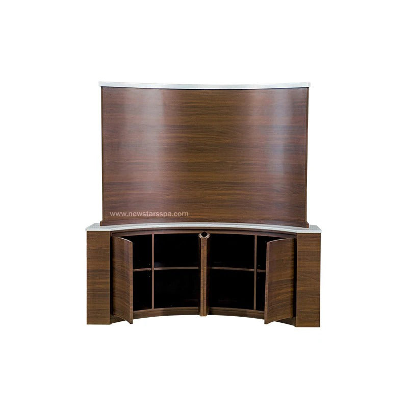 &quot;C&quot; Back Wall w/Polish Rack - w/LED Light - New Star Spa &amp; Furniture