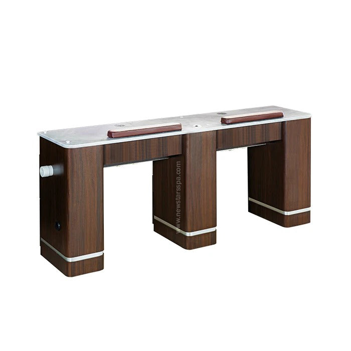 YC Double Nail Table 71 3/4" With Pipe - New Star Spa & Furniture