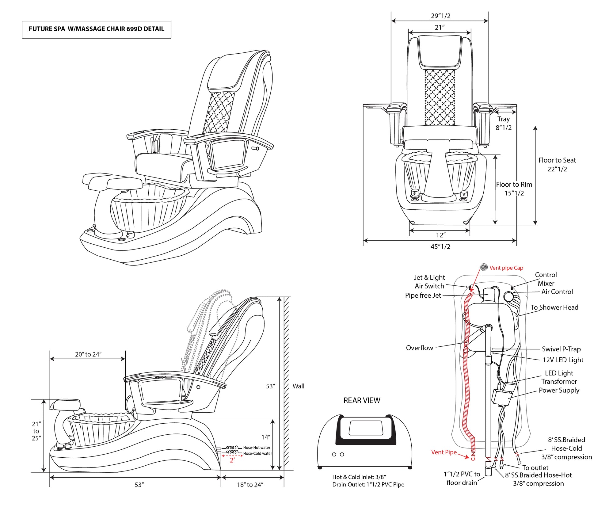 Future Spa - White/Black Tub - New Star Spa & Furniture Corp.