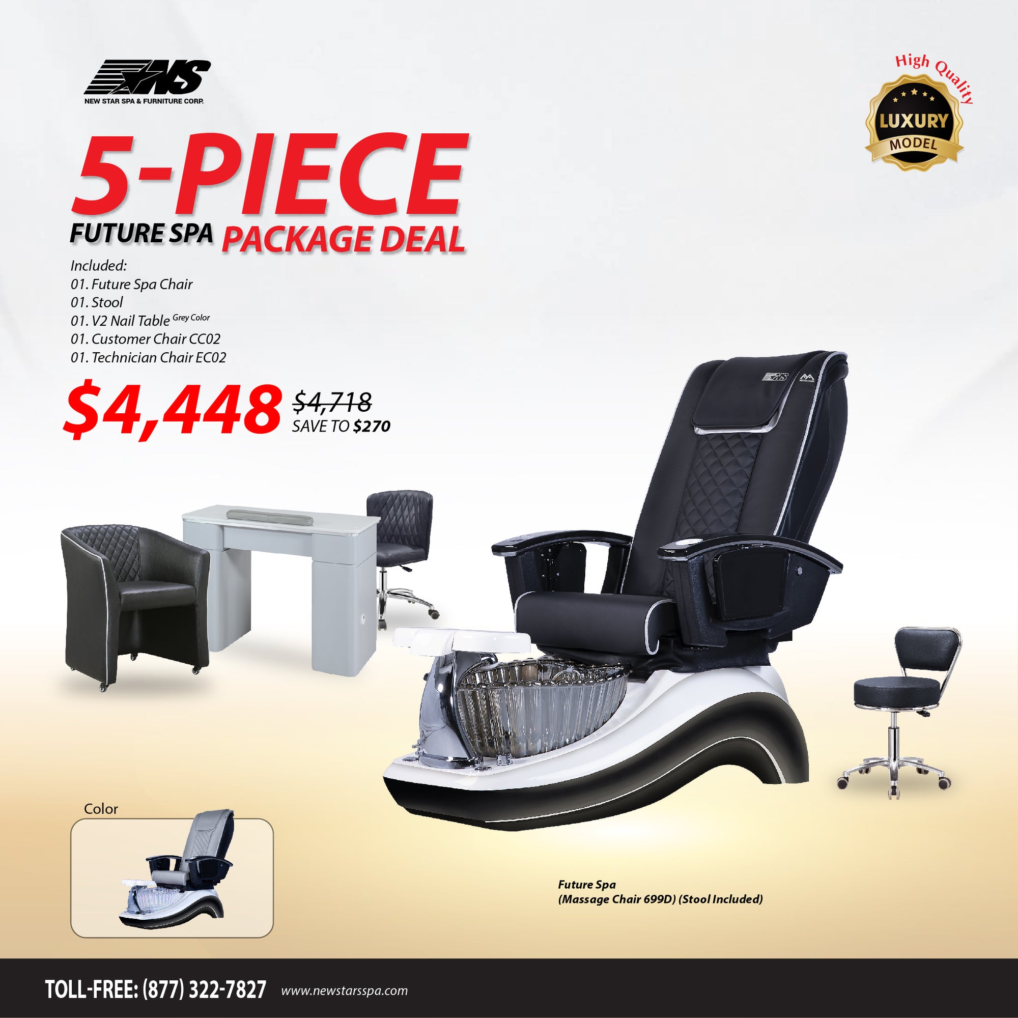 (Future Spa) 5-Piece Package Deal - New Star Spa &amp; Furniture Corp.