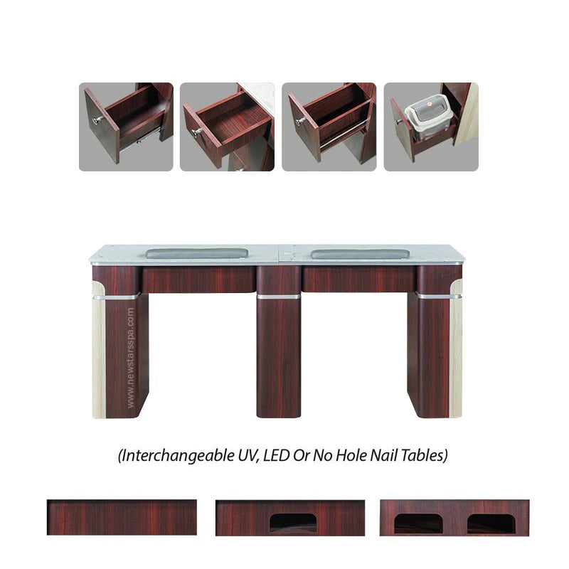 I Double Nail Table 68 7/8&quot; (90) - New Star Spa &amp; Furniture
