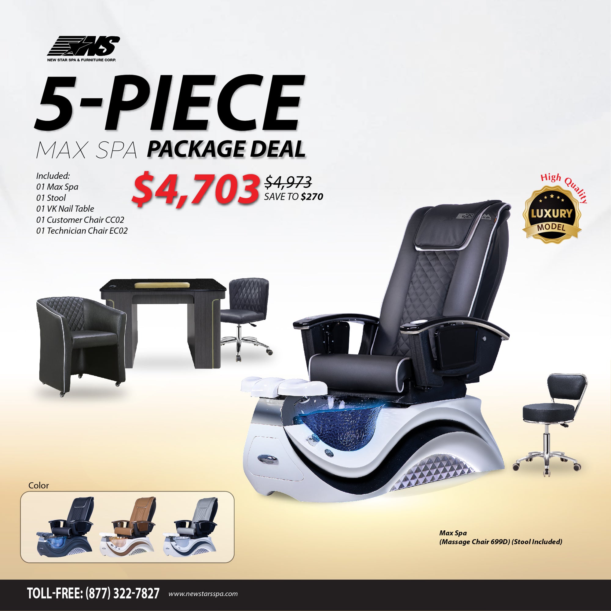 (Max Spa) 5-Piece Package Deal - New Star Spa & Furniture Corp.