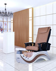 Max Spa - White/Brown Tub & Gold Sink with Massage Chair 299-V2 - New Star Spa & Furniture Corp.