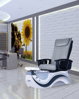 Max Spa - White/Gray Tub & Silver Sink with Massage Chair 299-V2 - New Star Spa & Furniture Corp.