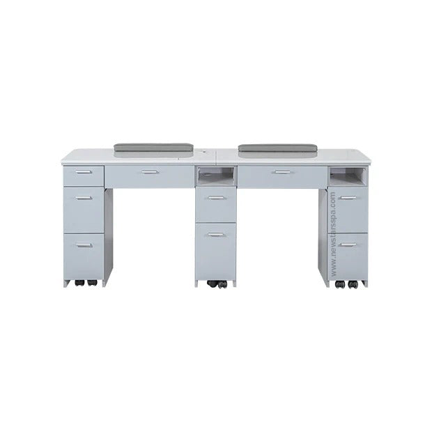 V2 Double Nail Table 69 1/4&quot; - New Star Spa &amp; Furniture