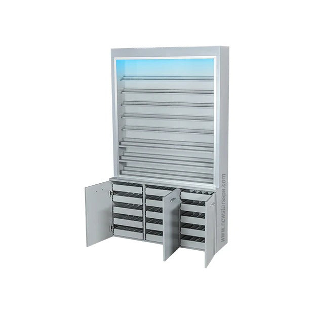 V2 Polish Rack w/Gel Color Cabinet - New Star Spa & Furniture
