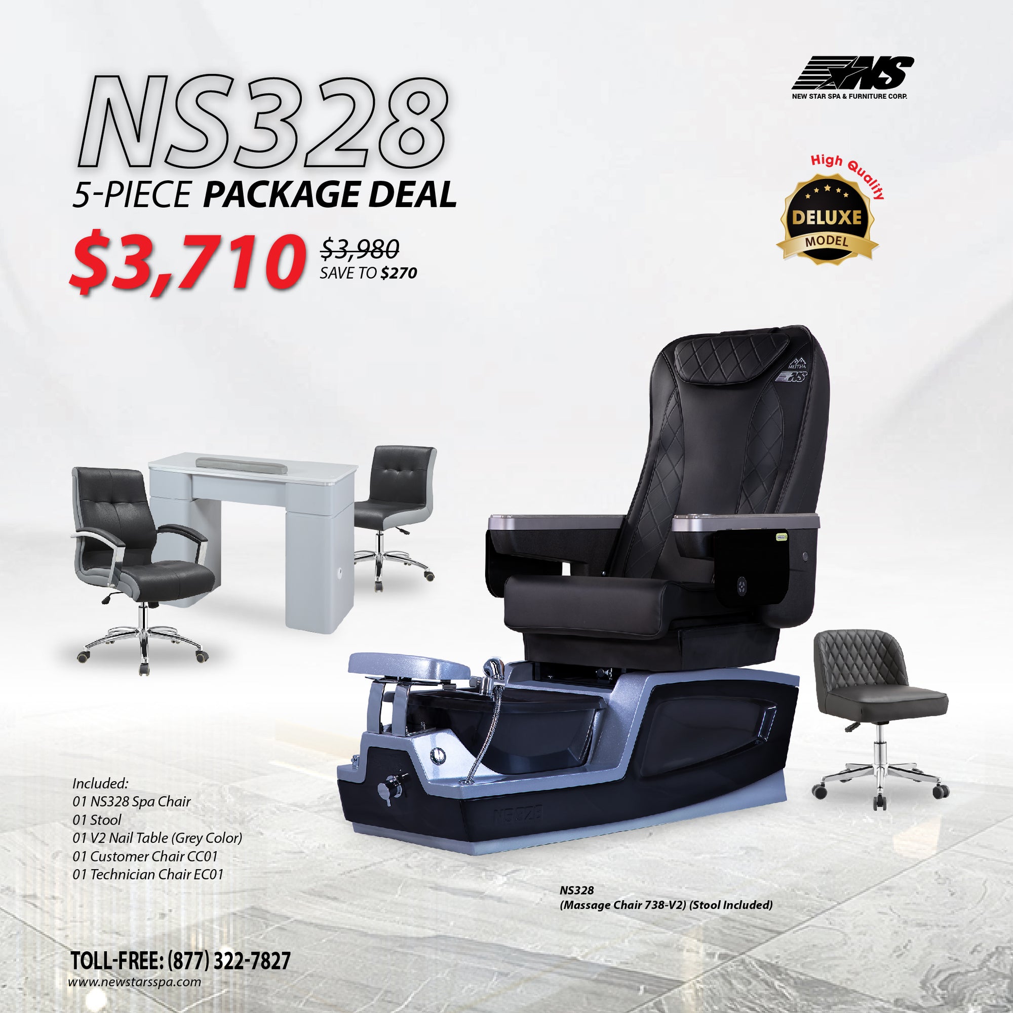 (NS328) 5-Piece Package Deal - New Star Spa & Furniture Corp.