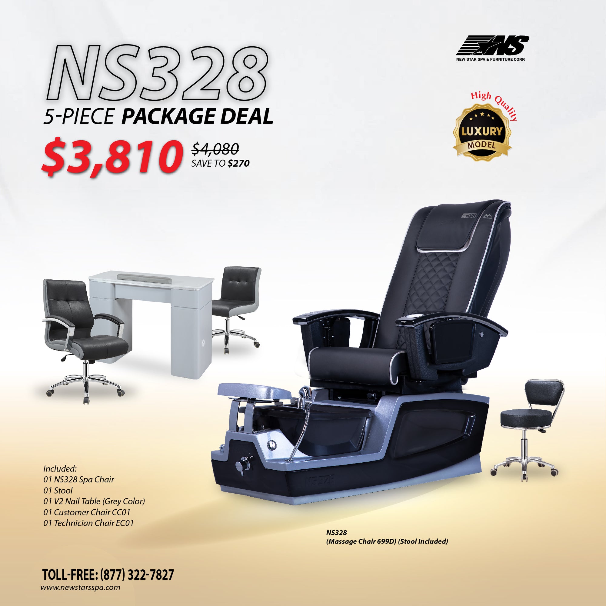 (NS328) 5-Piece Package Deal - New Star Spa &amp; Furniture Corp.