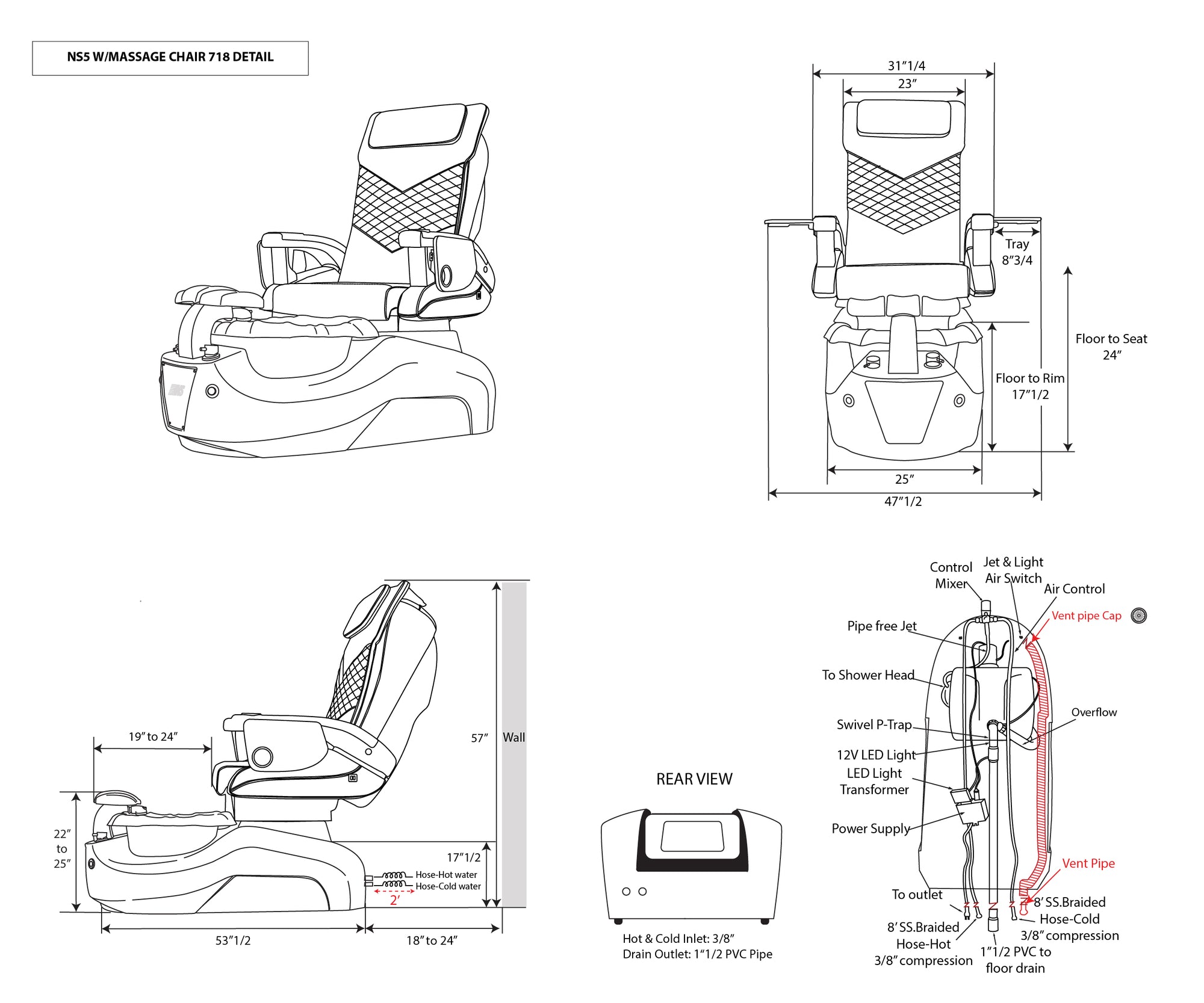 NS5 - White Tub - New Star Spa &amp; Furniture Corp.