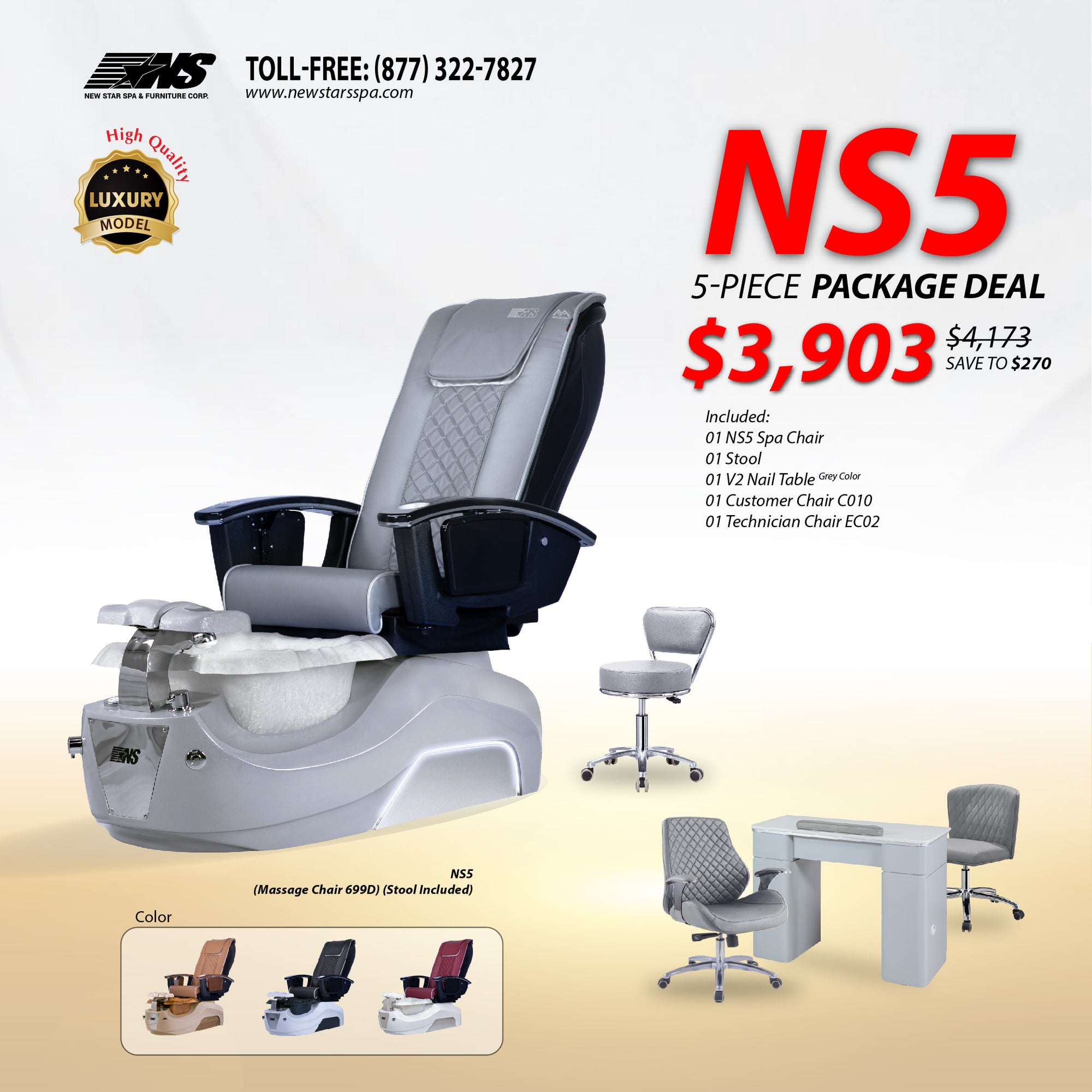 (NS5) 5-Piece Package Deal - New Star Spa & Furniture Corp.