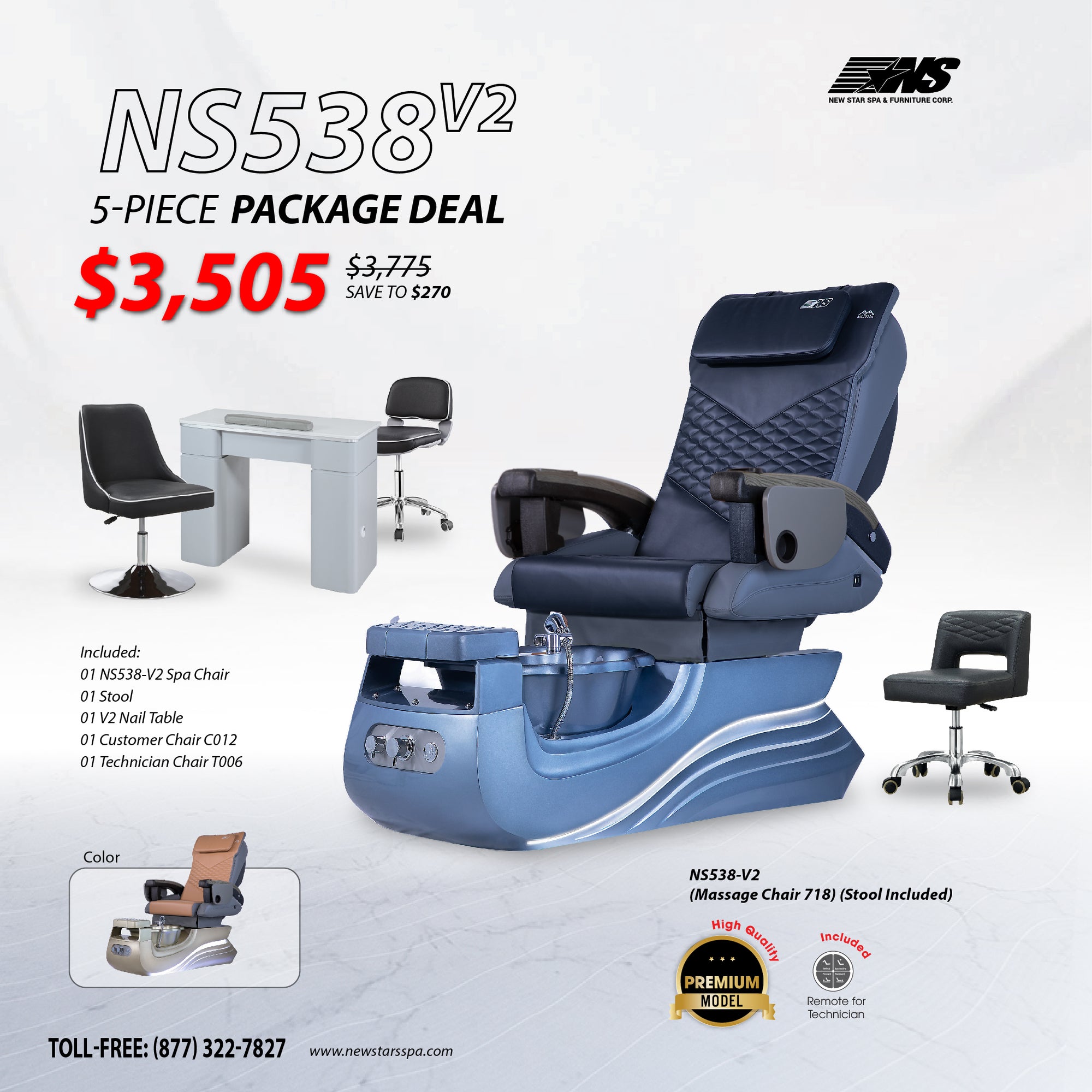 (NS538-V2) 5-Piece Package Deal - New Star Spa &amp; Furniture Corp.