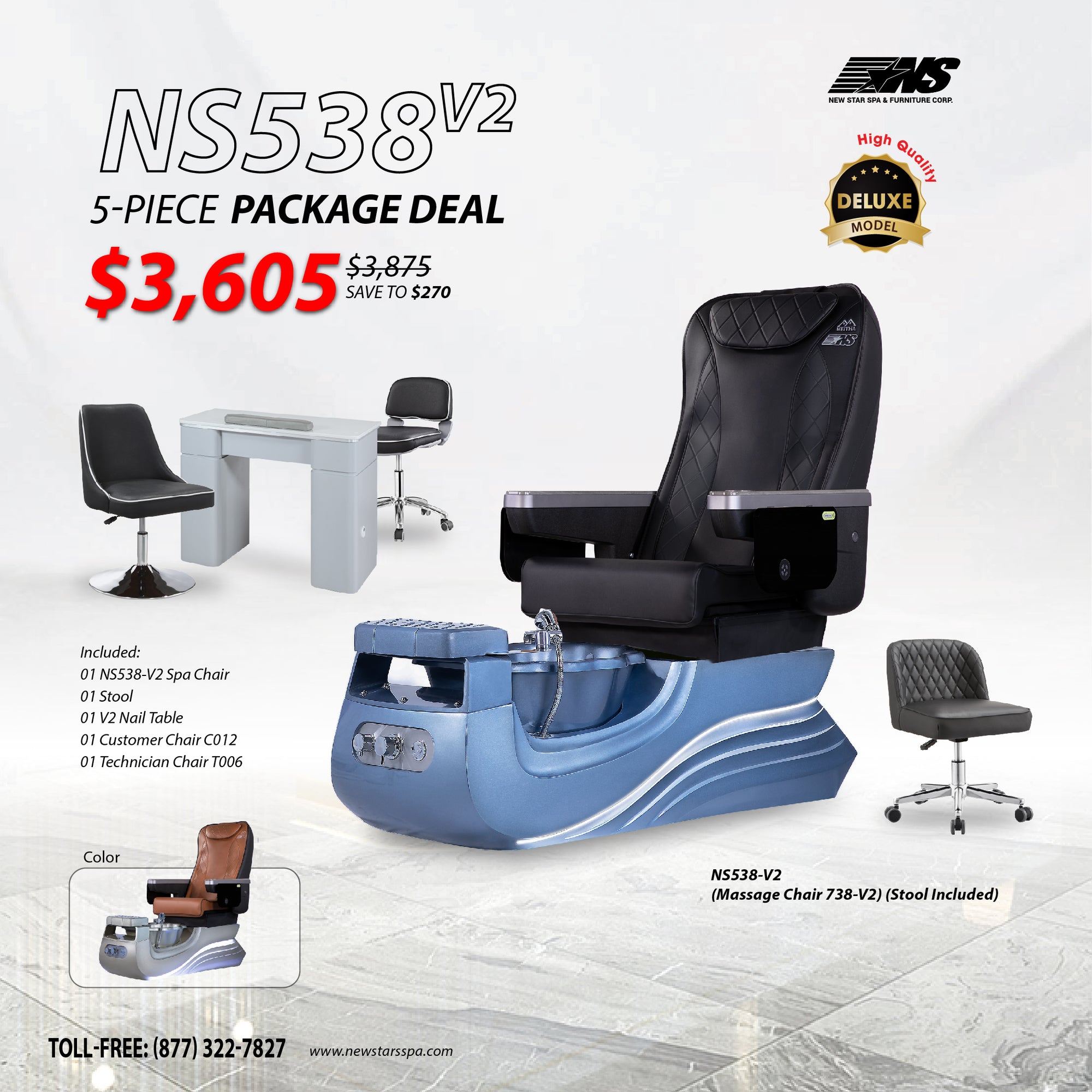 (NS538-V2) 5-Piece Package Deal - New Star Spa & Furniture Corp.