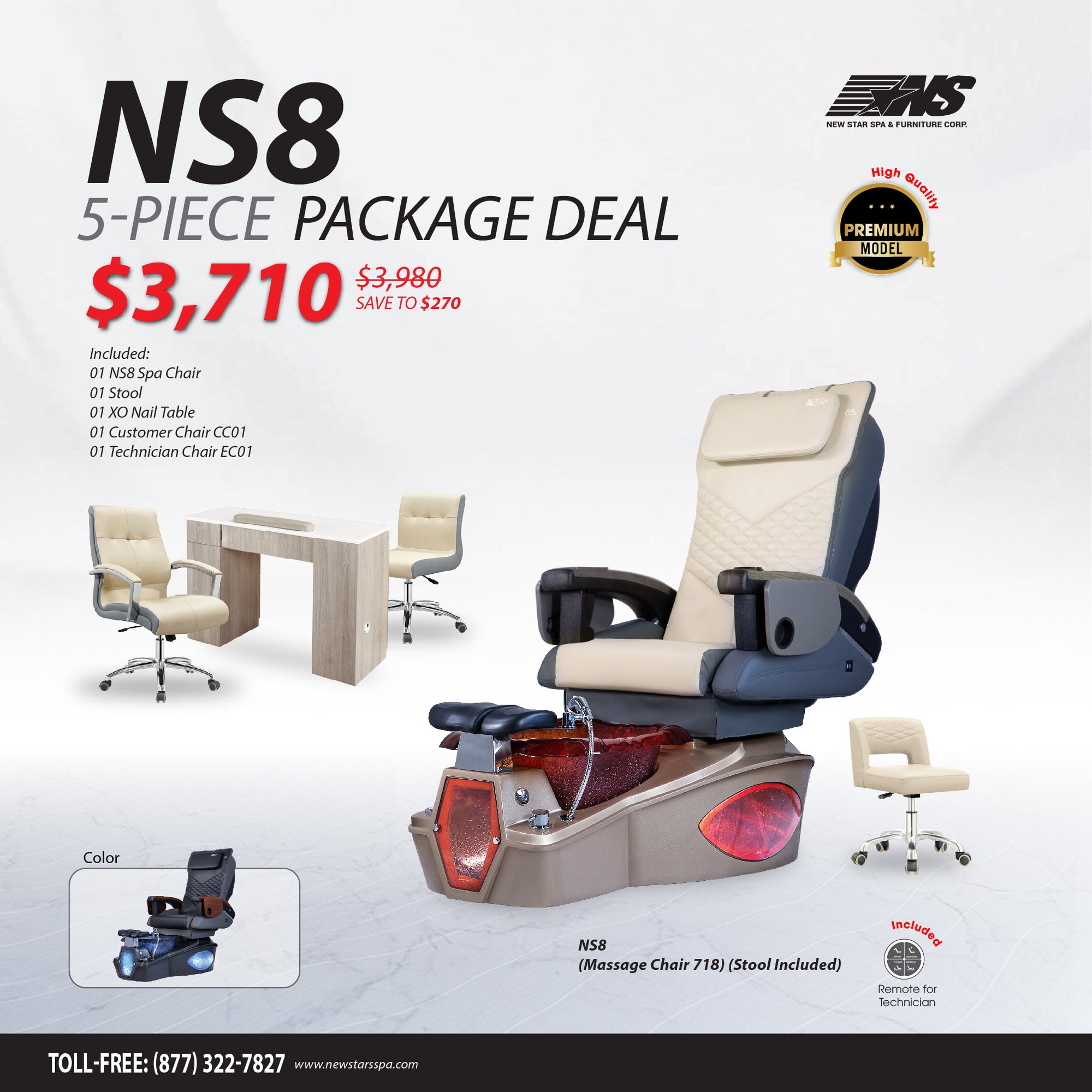 (NS8) 5-Piece Package Deal - New Star Spa & Furniture Corp.