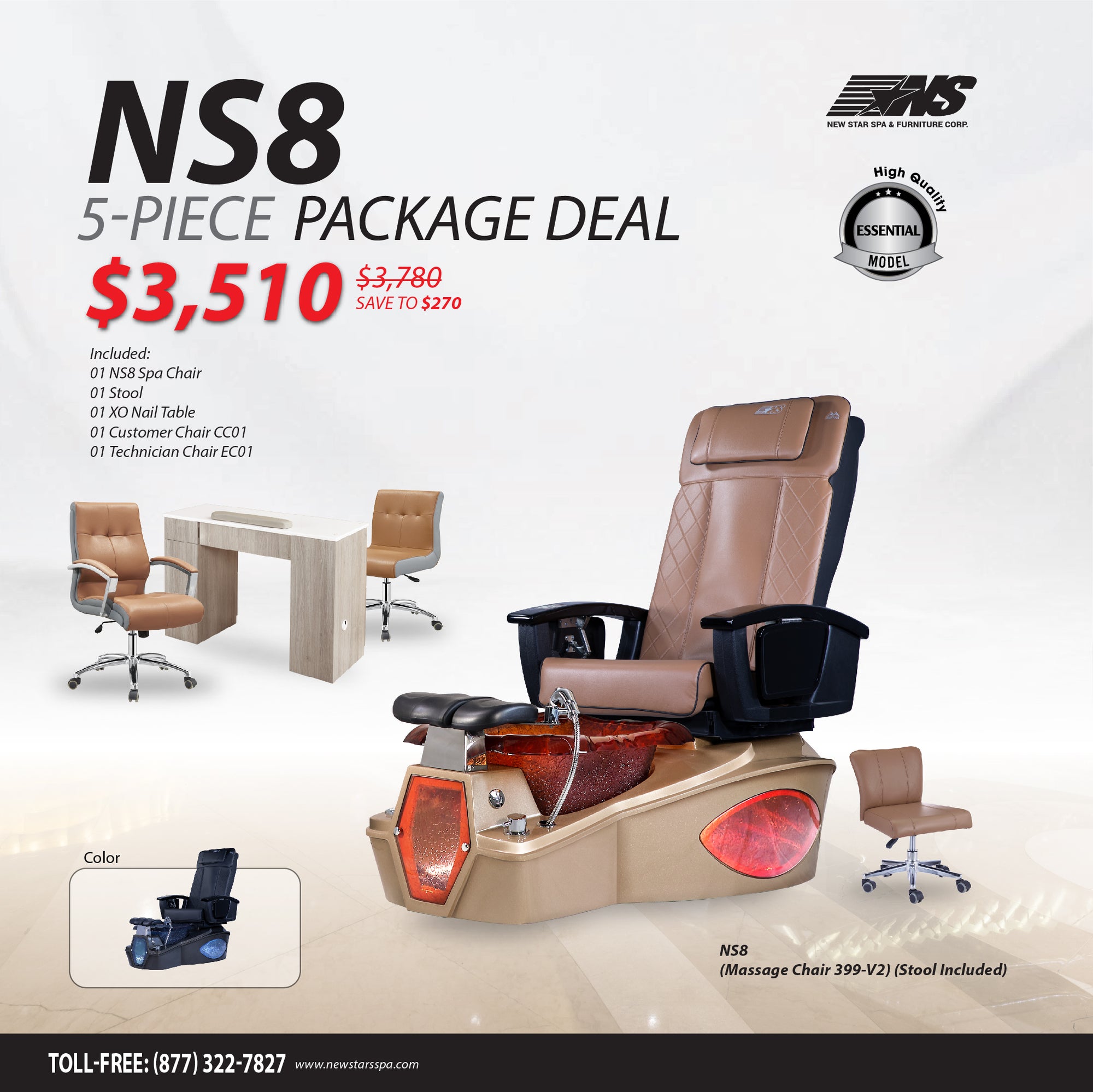 (NS8) 5-Piece Package Deal - New Star Spa &amp; Furniture Corp.