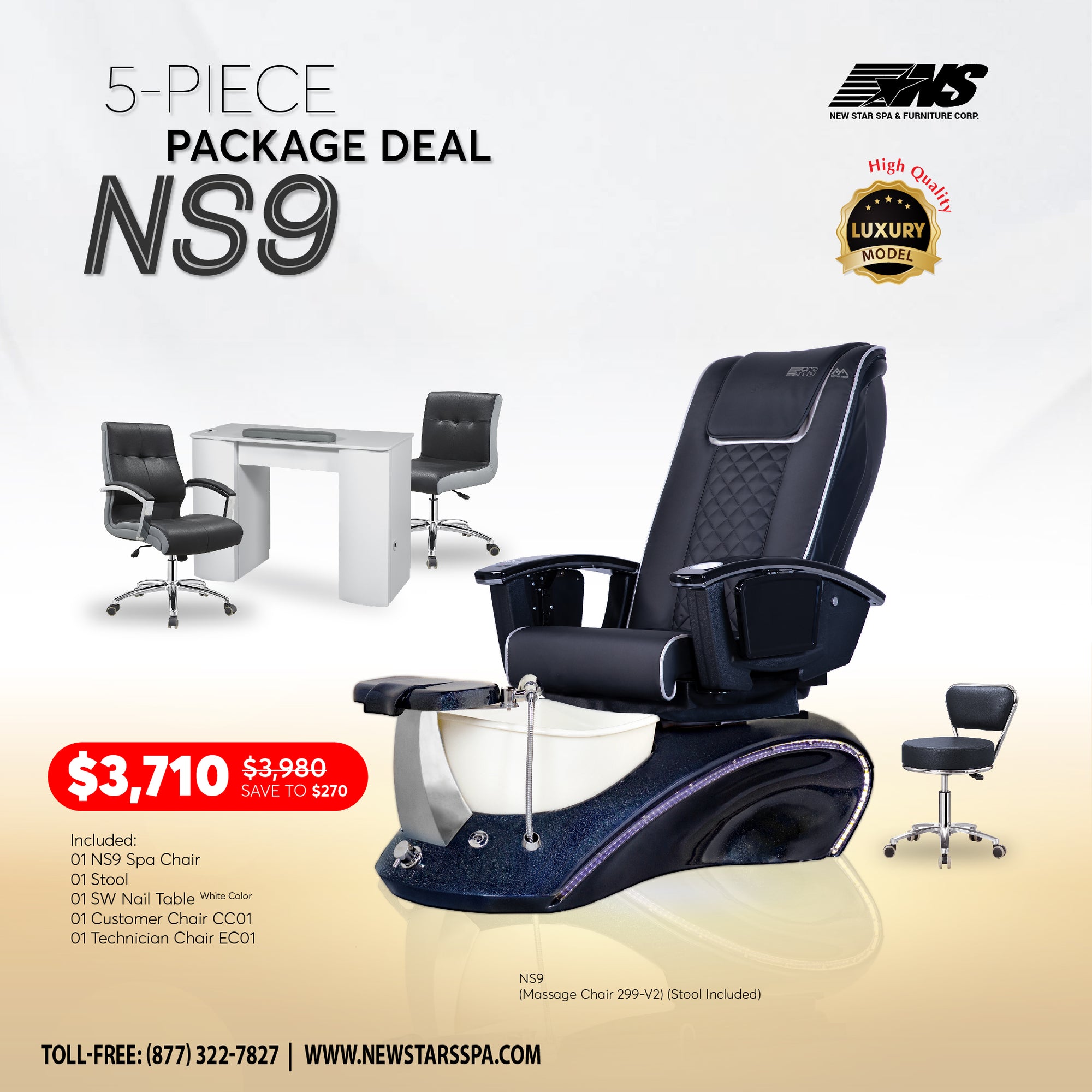 (NS9) 5-Piece Package Deal - New Star Spa & Furniture Corp.