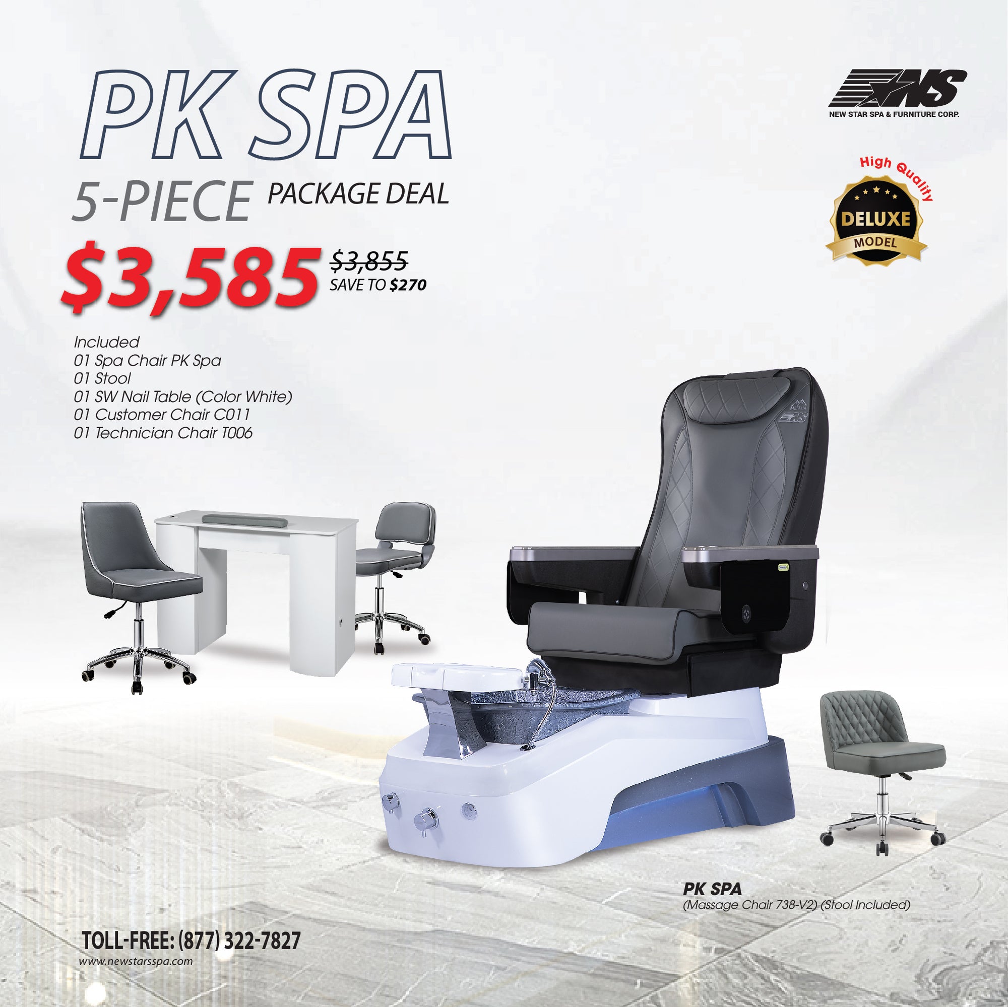 (PK Spa) 5-Piece Package Deal - New Star Spa & Furniture Corp.