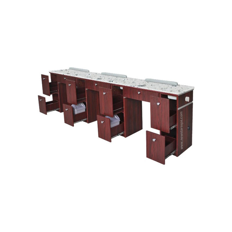 Q Triple Nail Table 103 1/2" With Pipe - New Star Spa & Furniture