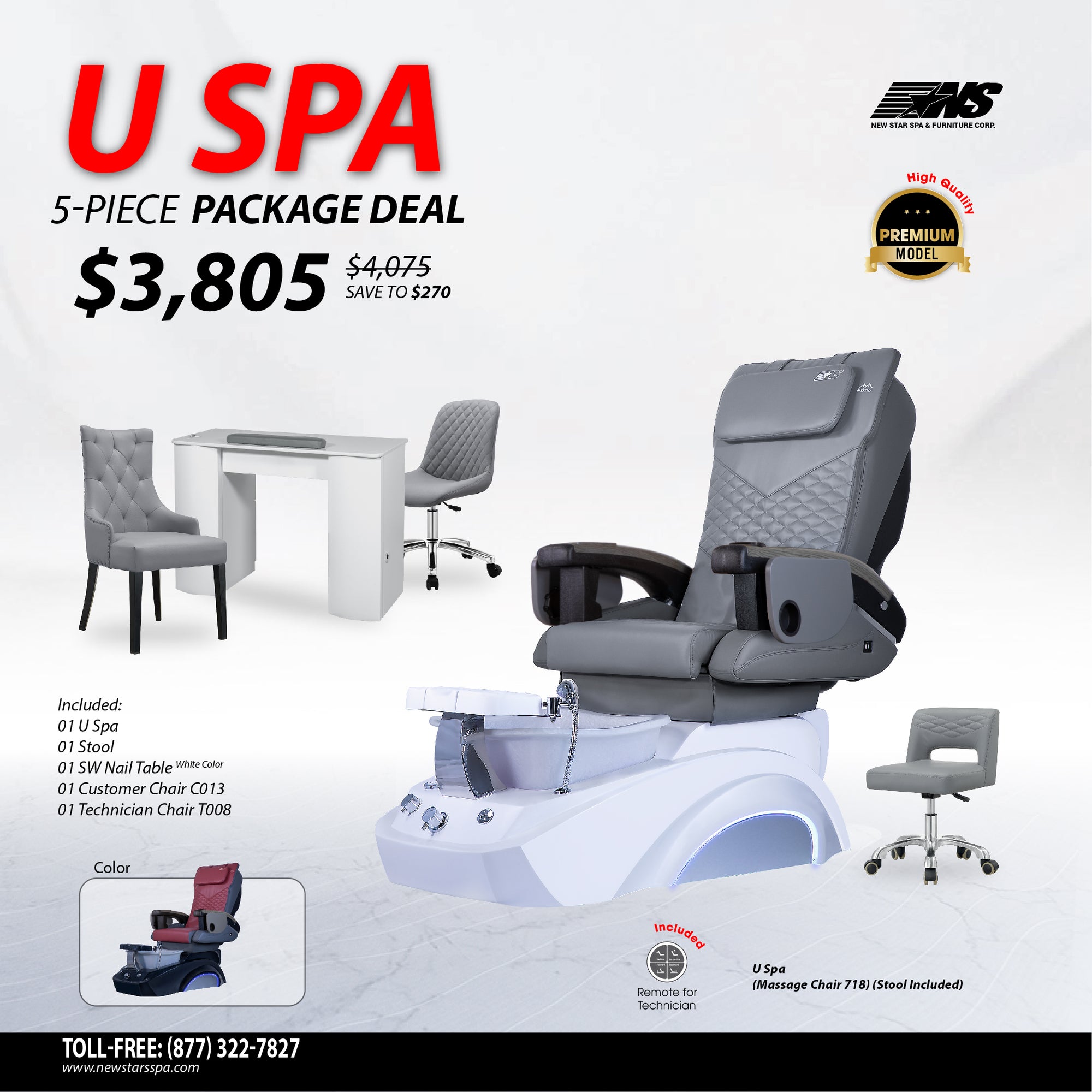 (U Spa) 5-Piece Package Deal - New Star Spa &amp; Furniture Corp.