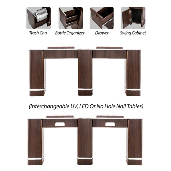 YC Double Nail Table 71 3/4" - New Star Spa & Furniture Corp.