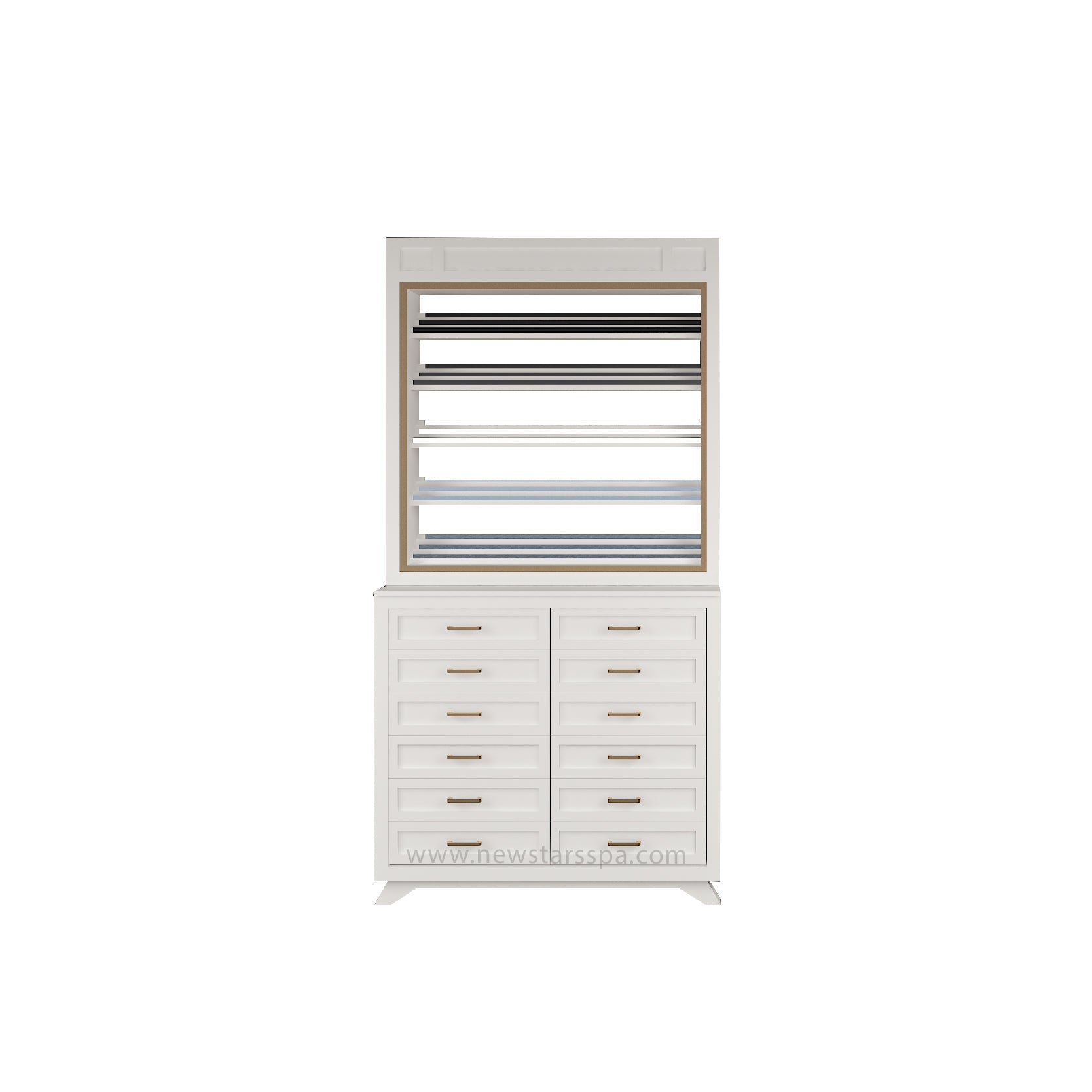 BC 1 Side Powder Rack w/Powder Cabinet (White Color) - New Star Salon Furniture