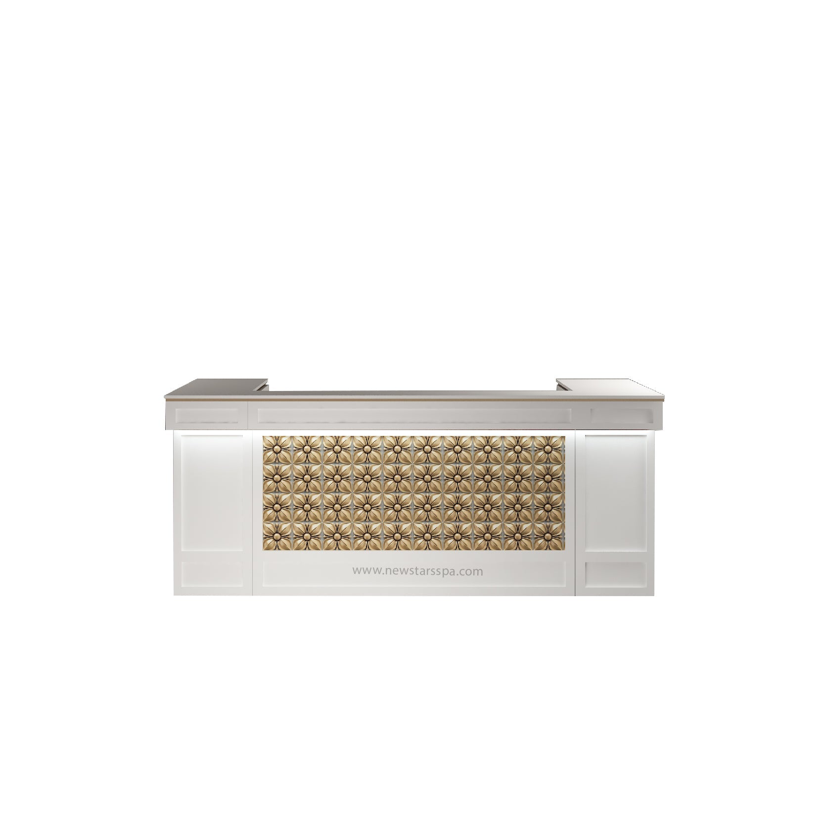 BC Bar Cabinet w/3D Wood (White Color) - New Star Salon Furniture