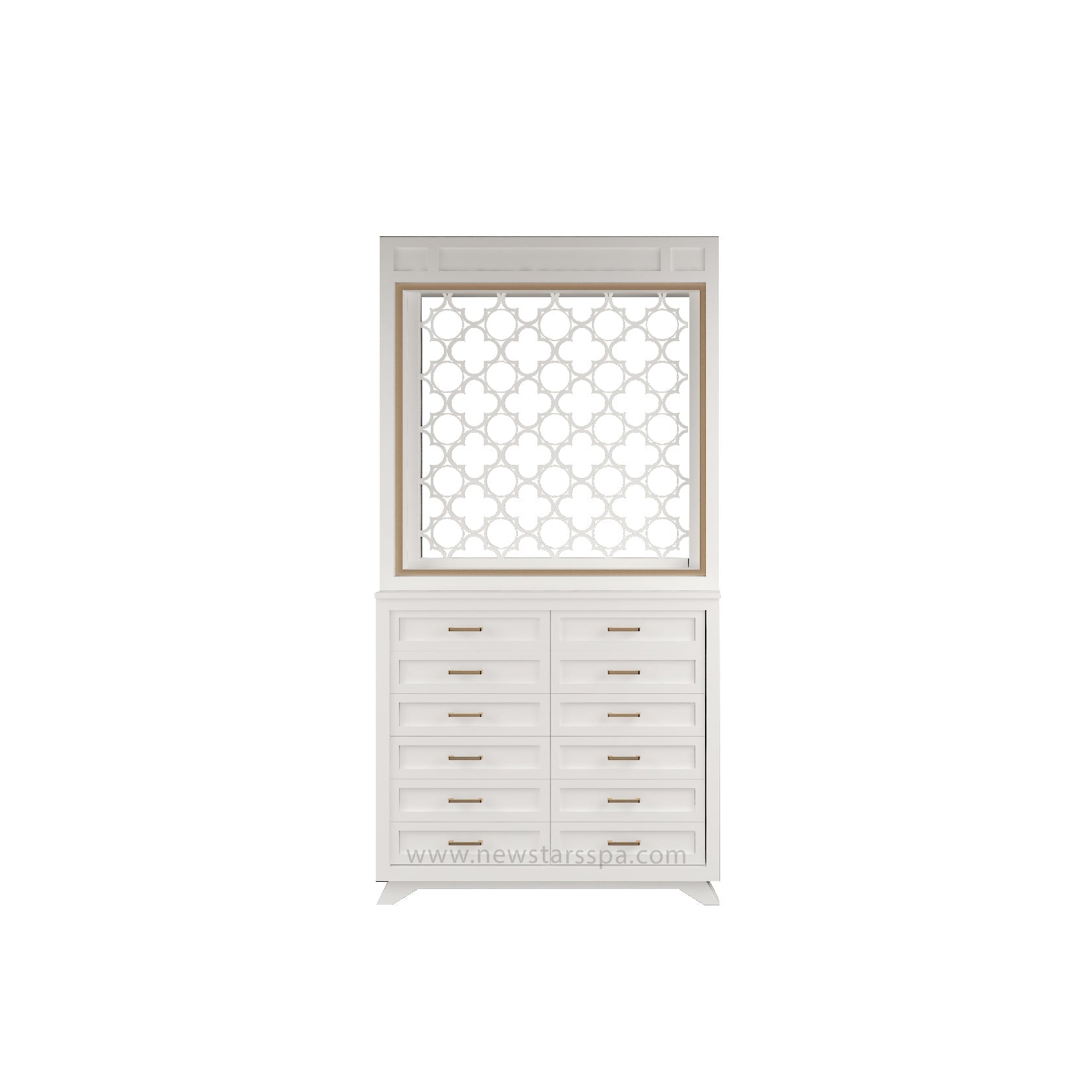 BC Divider w/Powder Cabinet (White Color) - New Star Salon Furniture