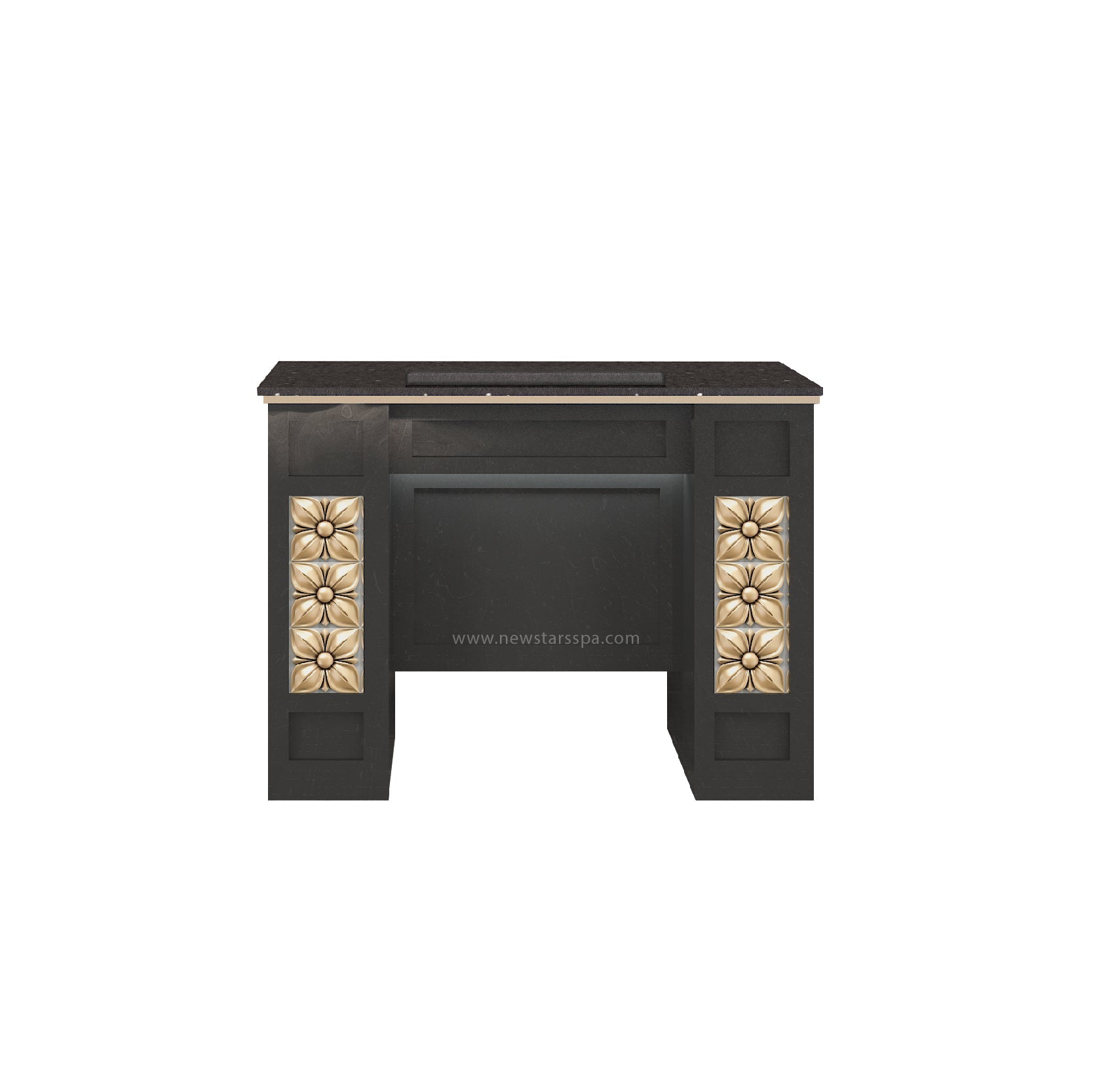 BC Nail Table w/3D Wood (Black Color) - New Star Salon Furniture