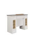 BC Nail Table w/3D Wood (White Color) - New Star Salon Furniture