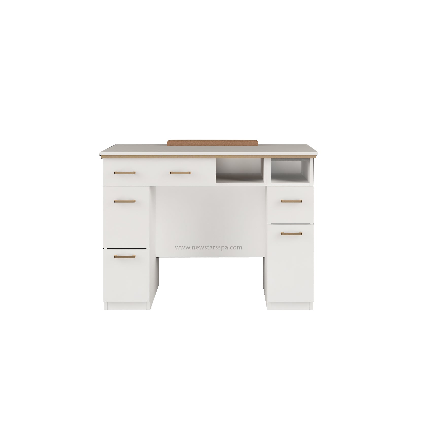 BC Nail Table w/3D Wood (White Color) - New Star Salon Furniture