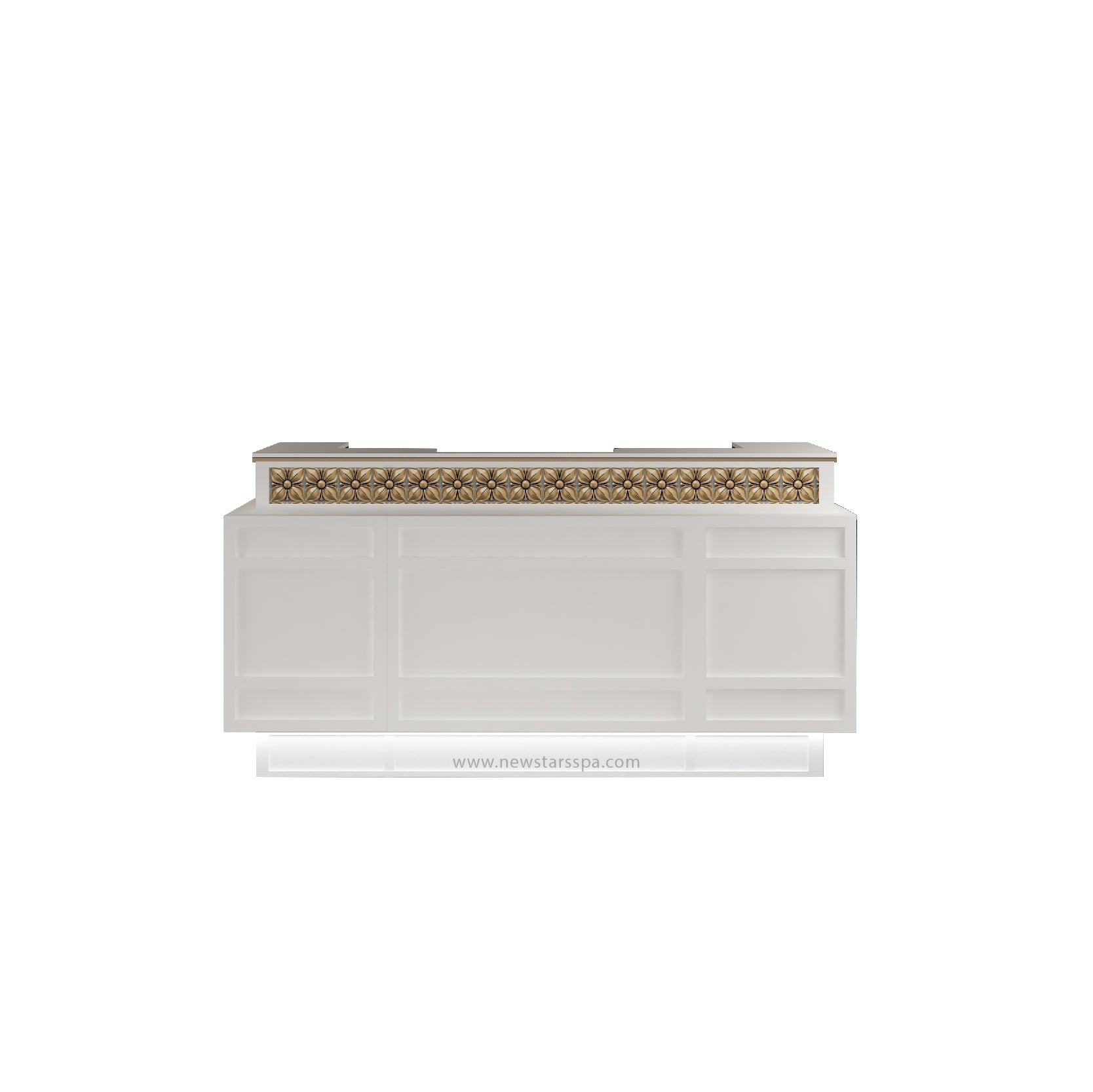 BC Reception 1 w/LED Light w/3D Wood (White Color) - New Star Salon Furniture