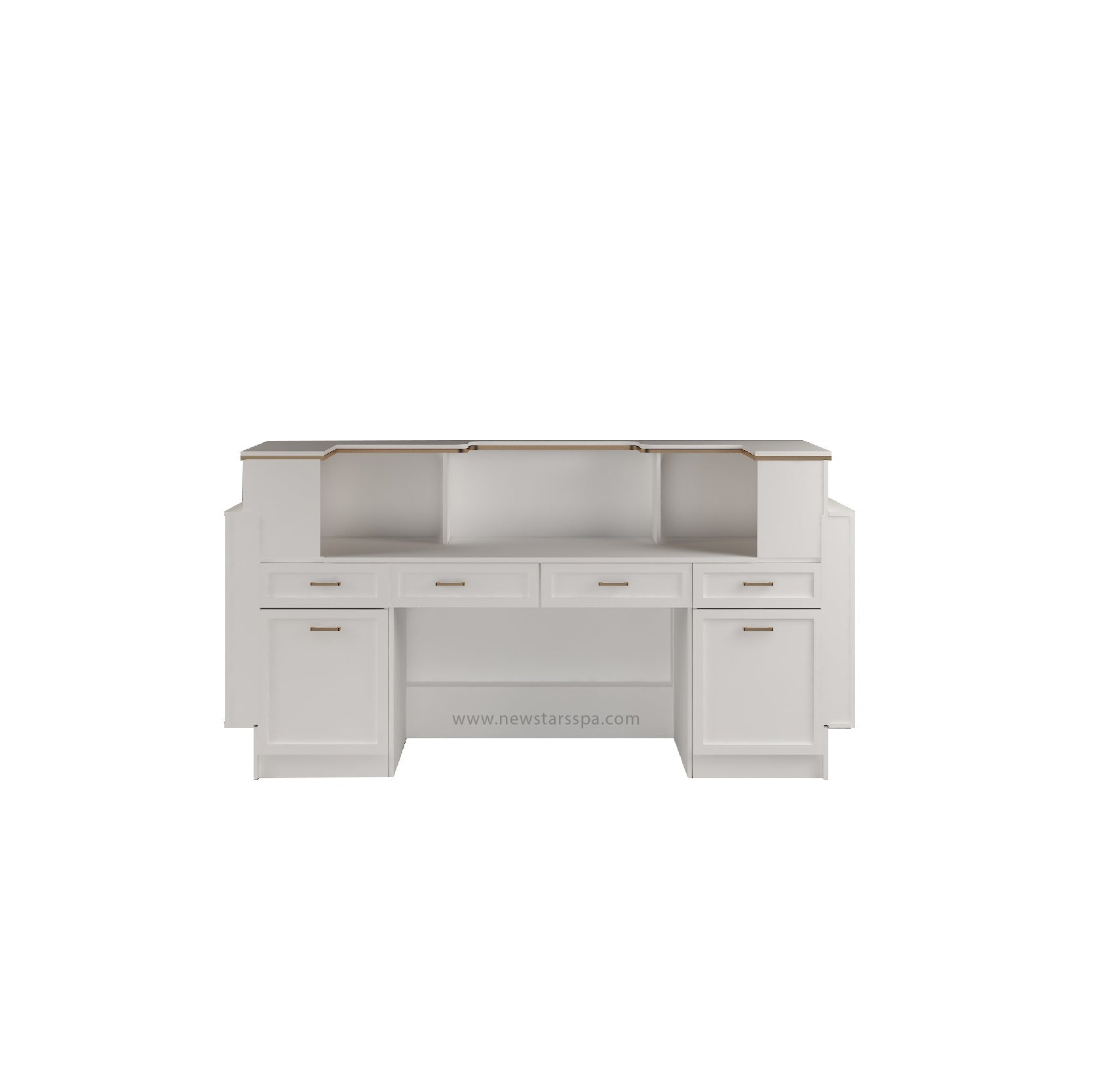 BC Reception 1 w/LED Light w/3D Wood (White Color) - New Star Salon Furniture