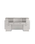 BC Reception 1 w/LED Light w/3D Wood (White Color) - New Star Salon Furniture