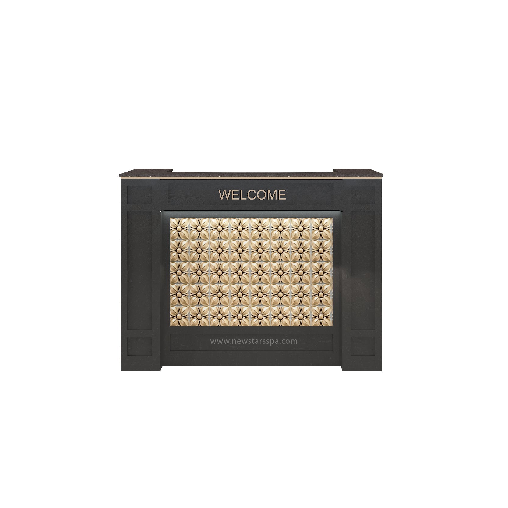 BC Reception 2 w/LED Light w/3D Wood (Black Color) - New Star Salon Furniture