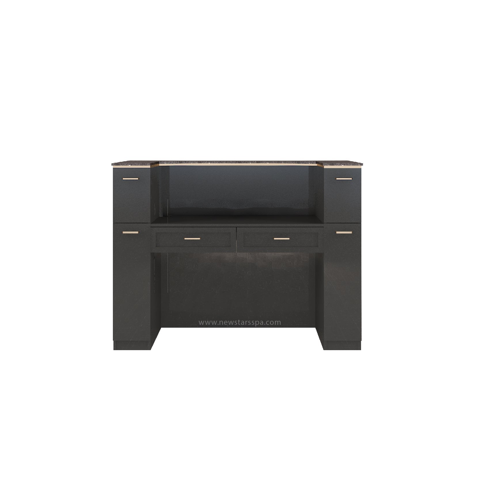 BC Reception 2 w/LED Light w/3D Wood (Black Color) - New Star Salon Furniture