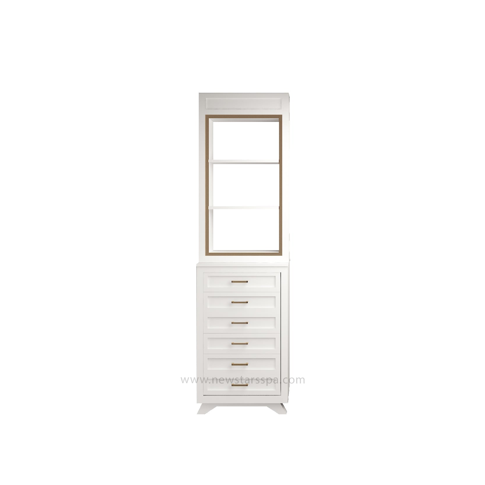 BC Shelf small w/Polish Cabinet (White Color) - New Star Salon Furniture
