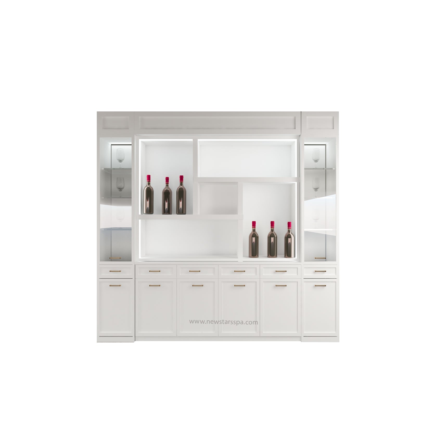 BC Wine Cabinet (White Color) - New Star Salon Furniture