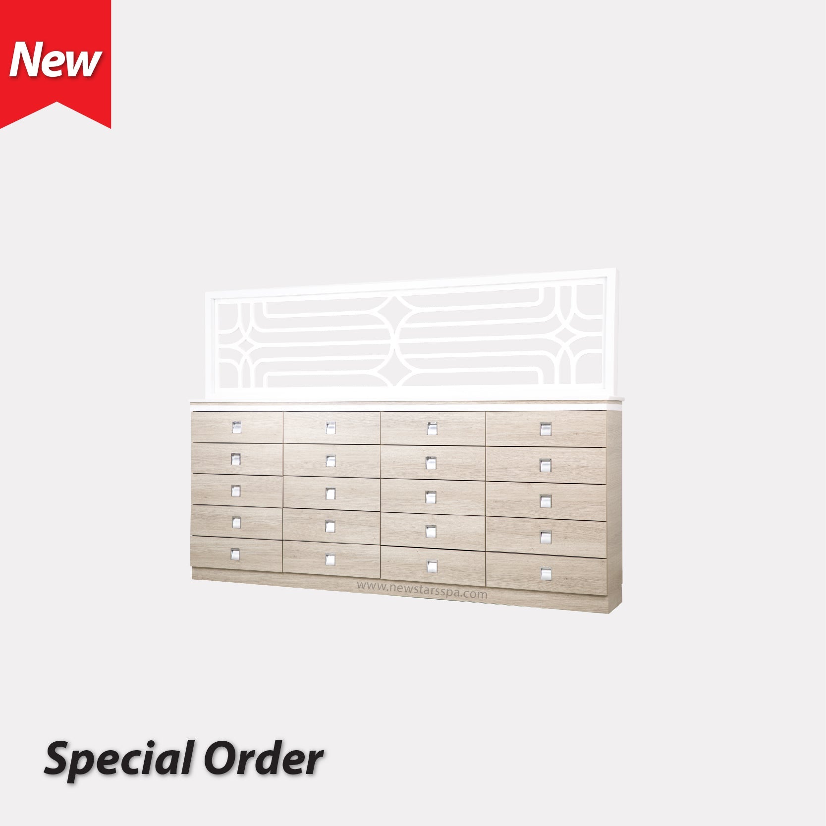 EX Divider w/Powder Cabinet 77" - New Star Salon Furniture