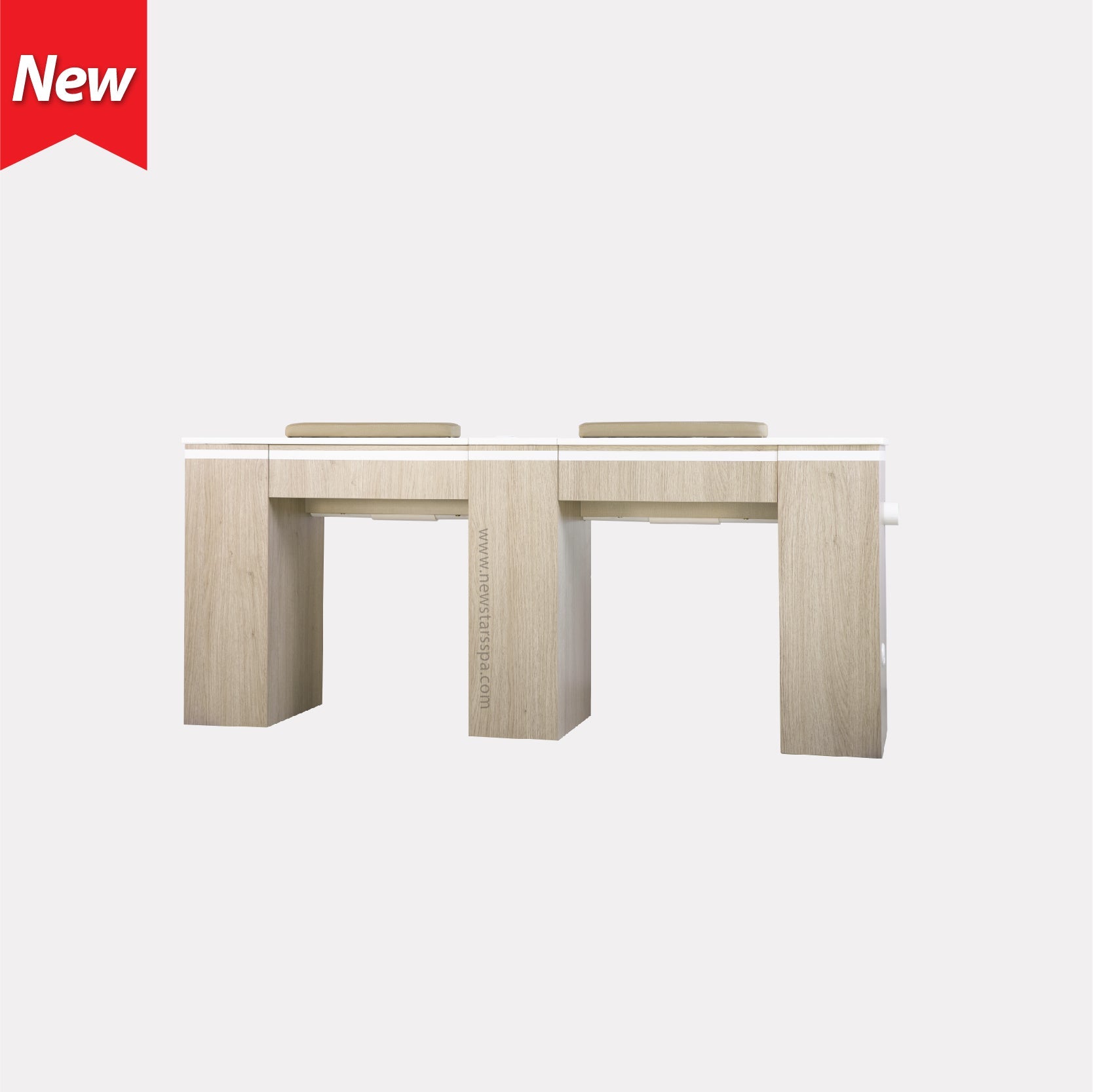EX Double Nail Table w/Pipe 73" - New Star Salon Furniture