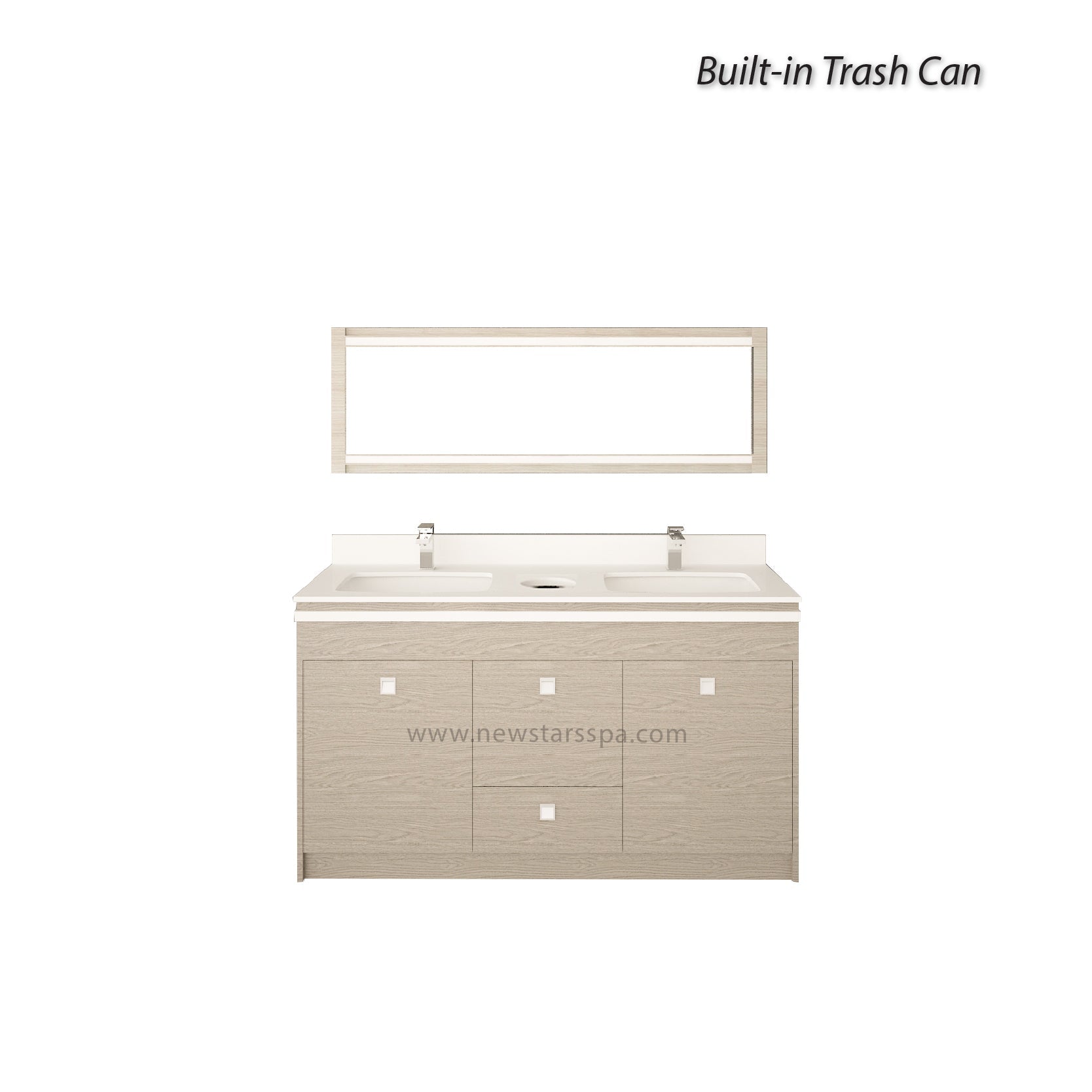 EX Double Sink w/Faucets 60" (No Mirror) - New Star Salon Furniture